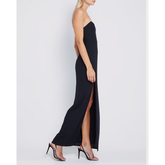 o.p.t Votna Evening Elegant Side Split Stretch Minimalist Strapless Maxi Dress 6 - Picture 9 of 10